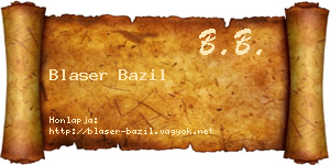 Blaser Bazil névjegykártya